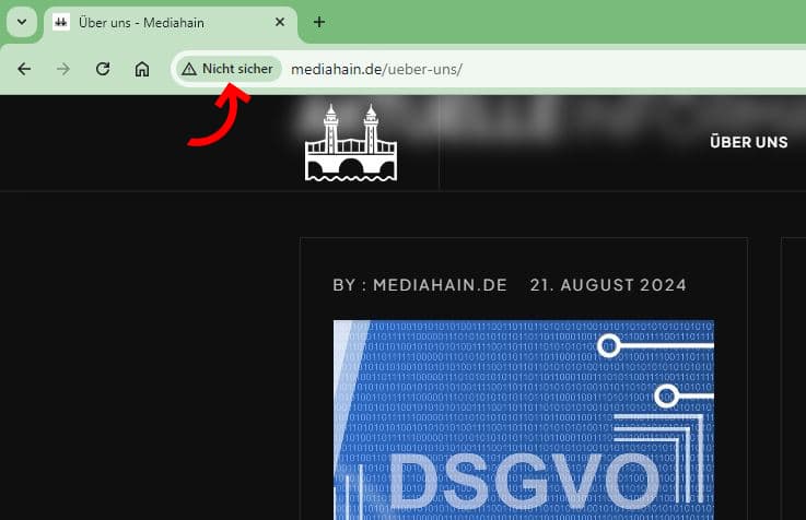 Warum zeigt der Browser "nicht sicher" an